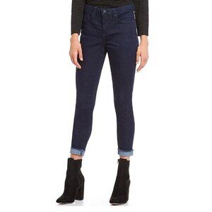 NYDJ Ami Skinny Rolled, Raw Hem Dark Jeans